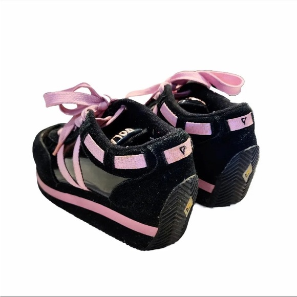 “Tie Me Up“ Platform Sneakers Pink & Black size 8 - Picture 2 of 2